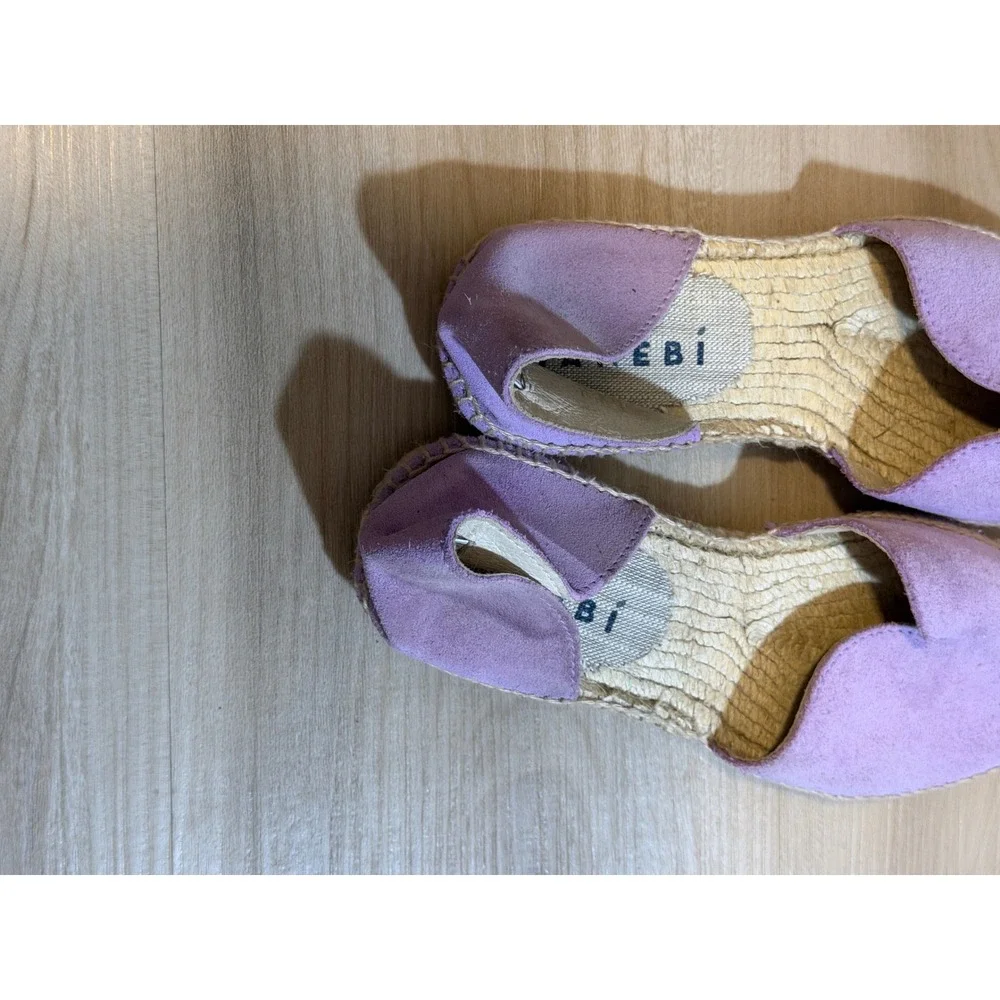 Manebi Hamptons Suede Espadrilles Women 35 Purple Flat Shoes Slip On ‎ Spain